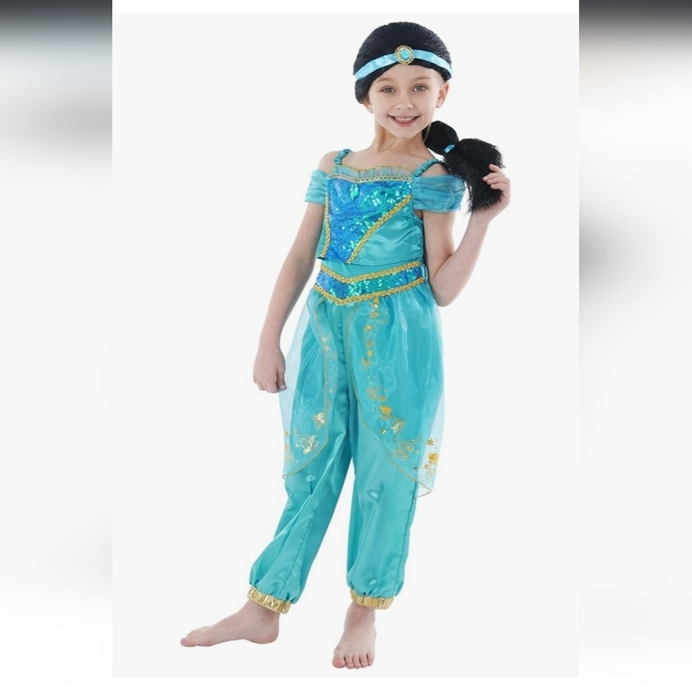 Princess Jasmine Costume with Headband and Braid - Picture 3 of 16